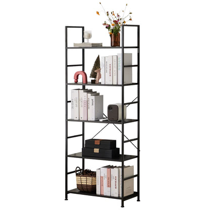 5 Tier Bookcase Bookshelf Modern Book Case for Books Corner Storage Organizer for Bedroom Home Office Kitchen Living Room