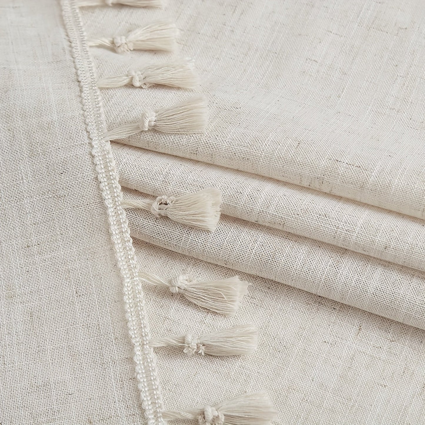 Natural Wood Bohemian Lace Curtain  Light and Privacy