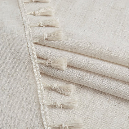 Natural Wood Bohemian Lace Curtain  Light and Privacy