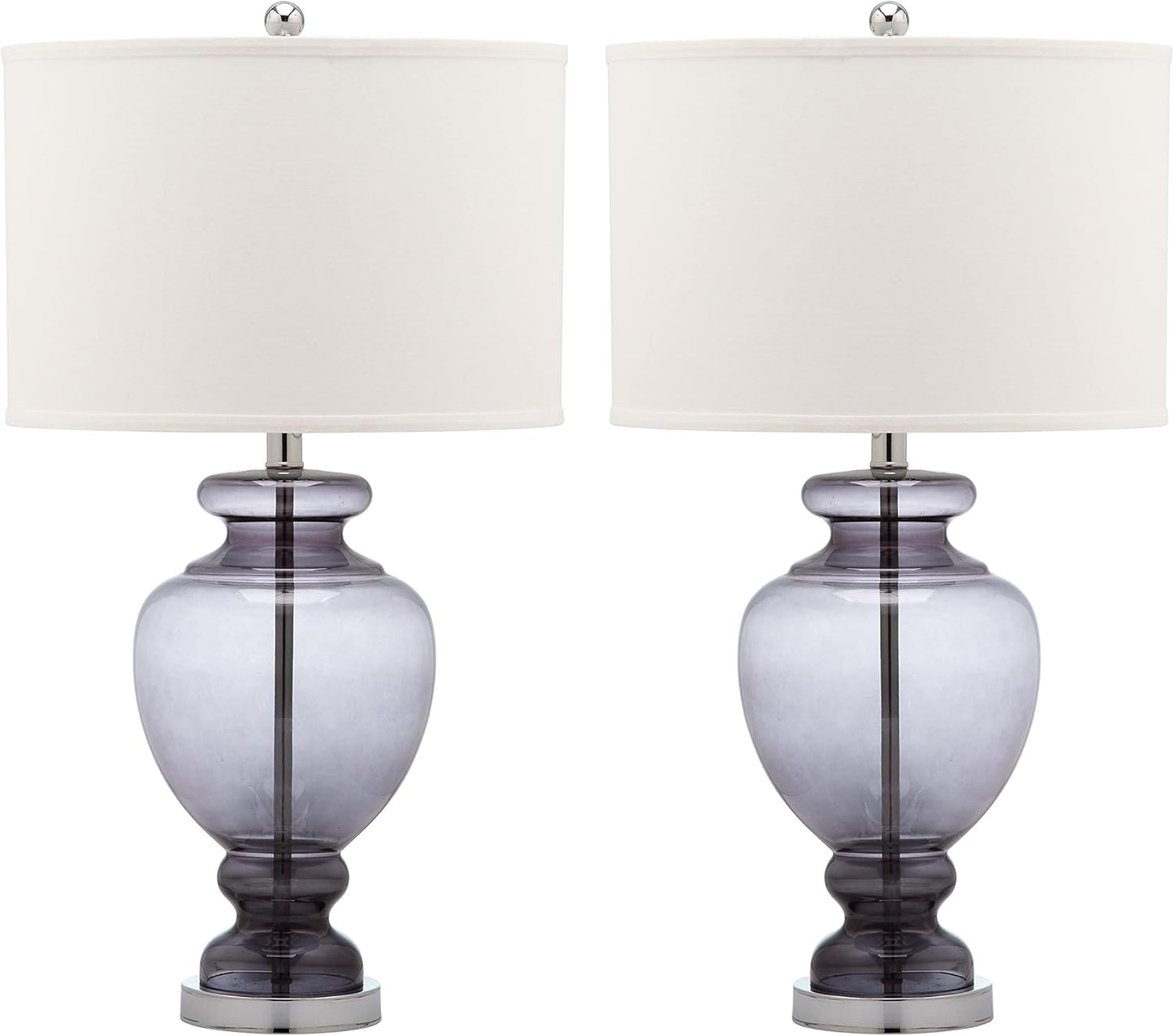 Safavieh Lighting Collection Grey Glass Grey and Off-White Table Lamp, Set of 2