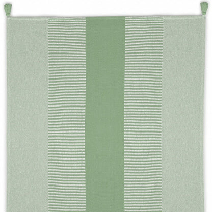 50" X 60" Yellow Woven Cotton Striped Throw Blanket with Tassels