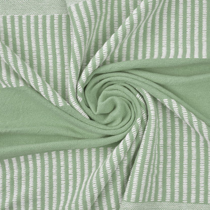 50" X 60" Yellow Woven Cotton Striped Throw Blanket with Tassels