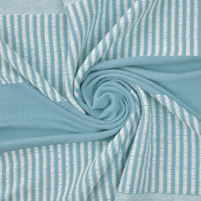 50" X 60" Yellow Woven Cotton Striped Throw Blanket with Tassels