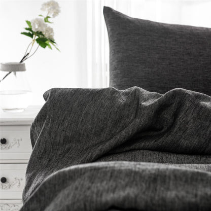 Set of Two Ivory Linen Pillowcases