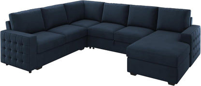 Sleeper Sectional Sofa with Pull Out Bed U Shaped Sectional Couch with