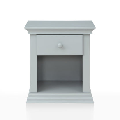 24" Gray Solid Wood and Wood One Drawer Nightstand