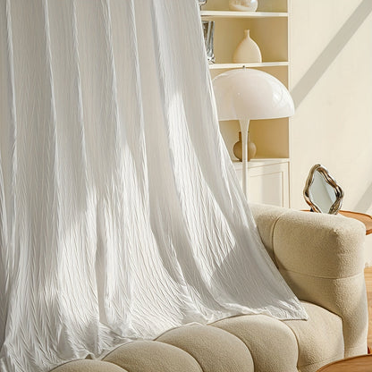 Elegant White Sheer Curtain with Rod Pocket Decor