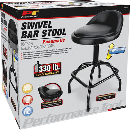 Adjustable Height Pneumatic Swivel Bar Stool, Black