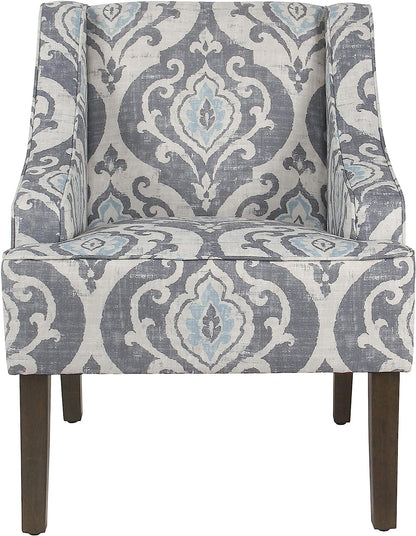 Suri Blue Velvet Accent Chair by Homepop