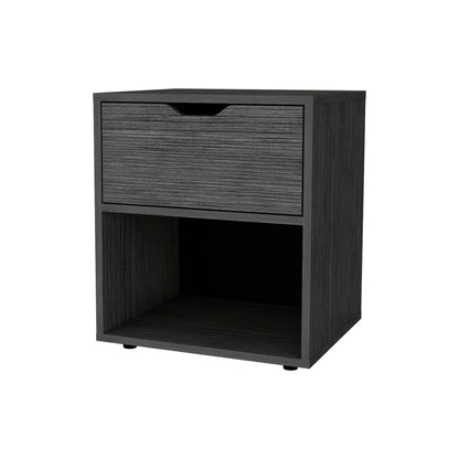 20" Gray Wood One Drawer Nightstand