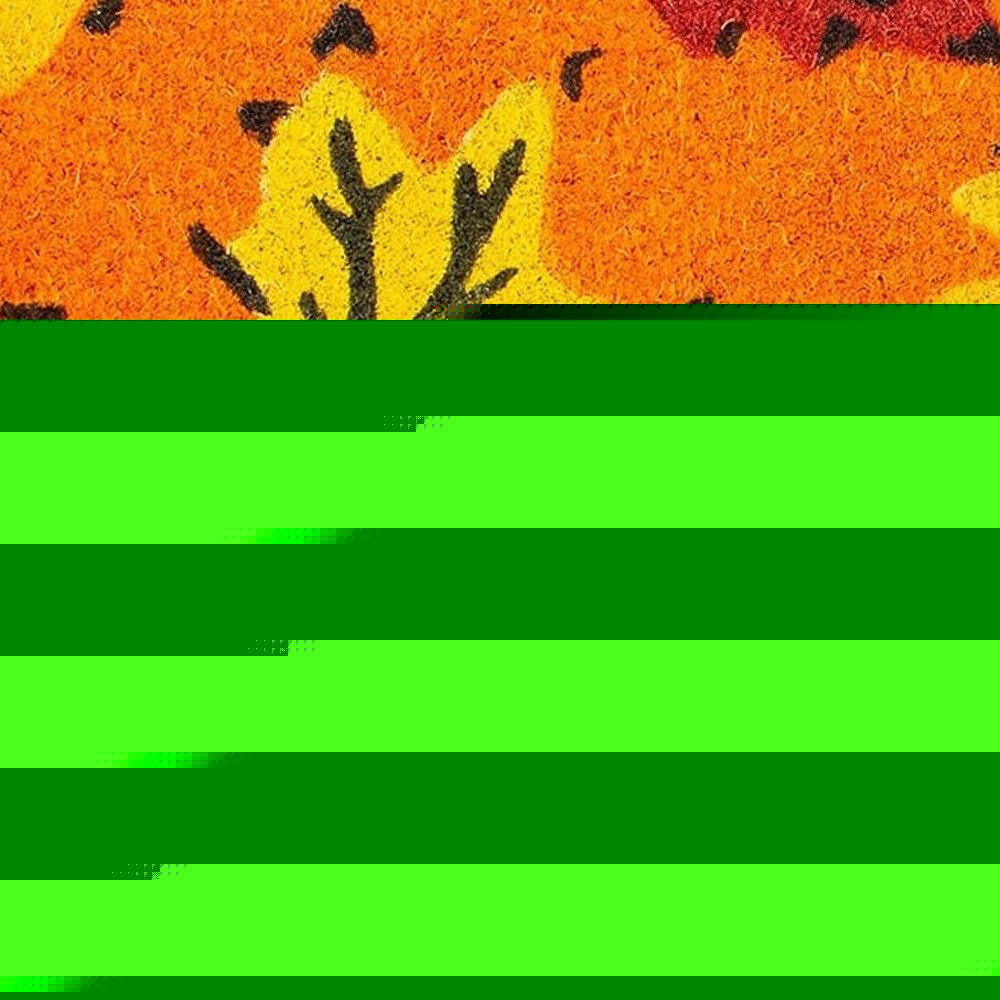 17" X 29" Orange Black and Yellow Coir Leaves Outdoor Fall Door Mat