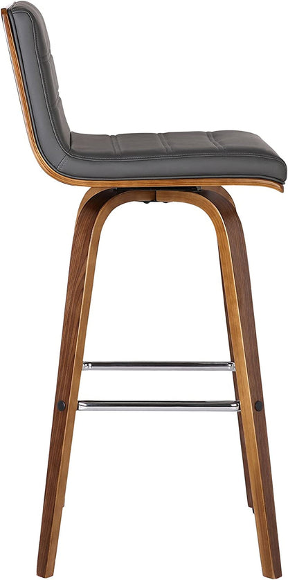 Vienna Mid-Century Modern 30″ Barstool Grey/Walnut