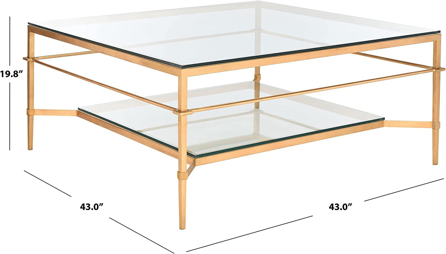 Gold Leaf Glass Couture Cocktail Table