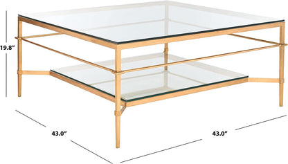 Gold Leaf Glass Couture Cocktail Table