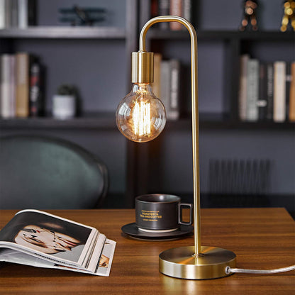 Globe Electric 67433 18" Table Lamp, Matte Brass, Table Lamp for Living Room, Home Décor, Lamps for Bedrooms, Room Décor, Nightstand, Home Improvement, Reading Lamp, E26 Base Socket, Home Décor