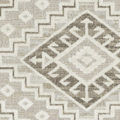 8' X 11' Beige And Brown Tribal Area Rug