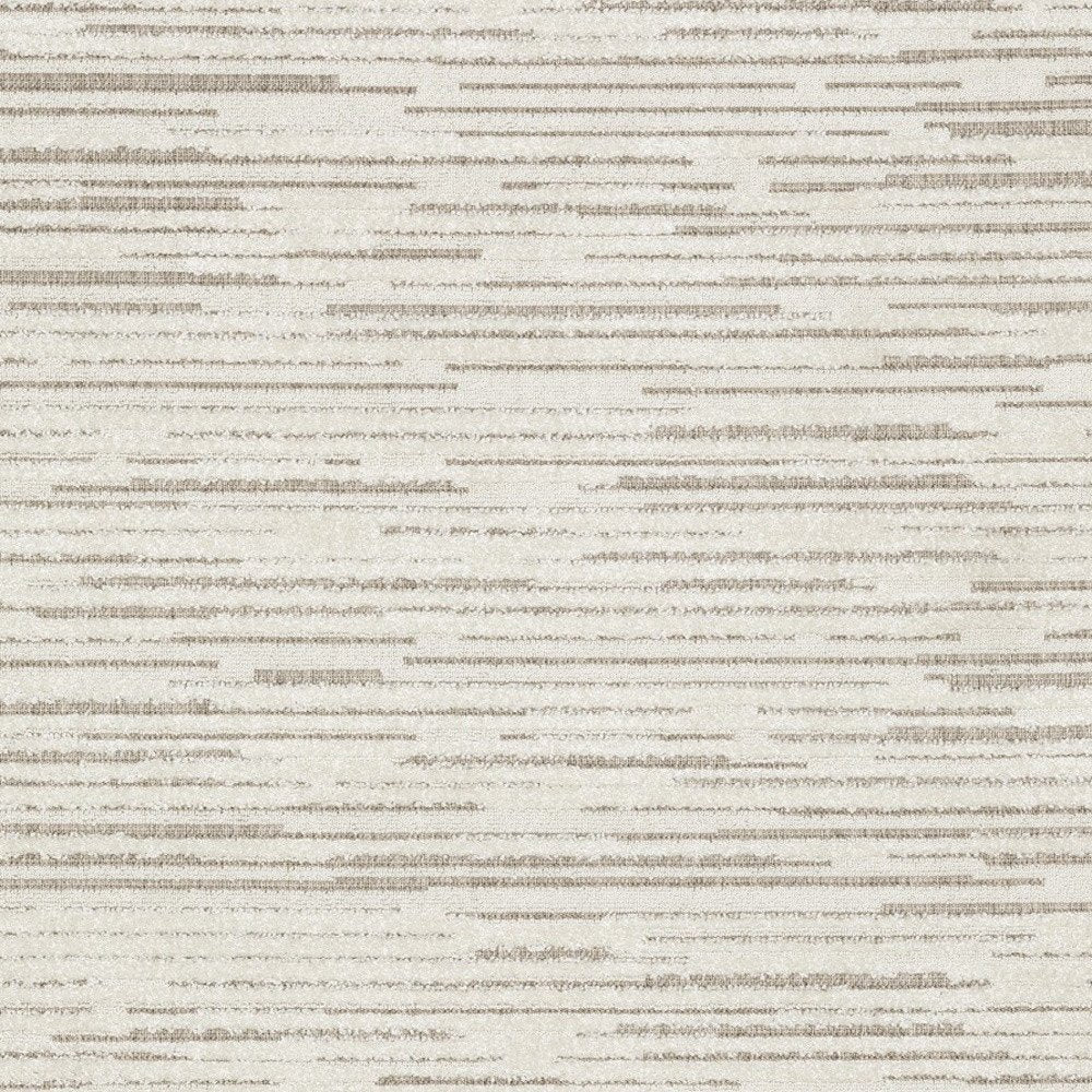 8' X 11' Ivory And Brown Striped Distressed Area Rug