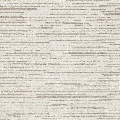 8' X 11' Ivory And Brown Striped Distressed Area Rug
