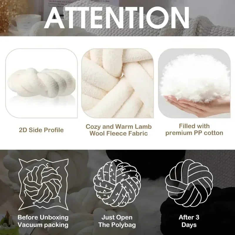 Cushions Living Room Car Decorations Solid Color Decorative Pillows Sofas Bedroom Blankets Knotted Pillows Soft Handmade Chair