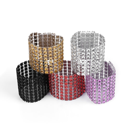 5Pcs Napkin Diamond Rings Holder Cup Flower