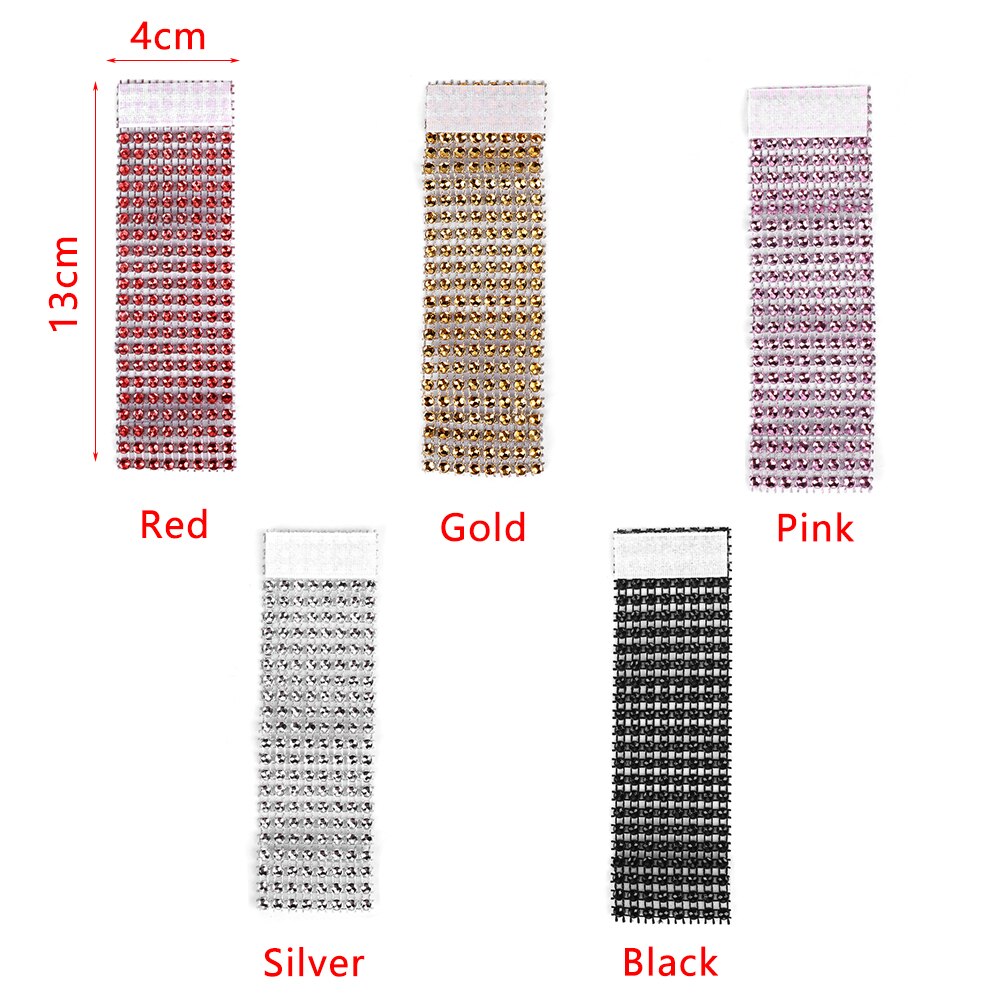 5Pcs Napkin Diamond Rings Holder Cup Flower