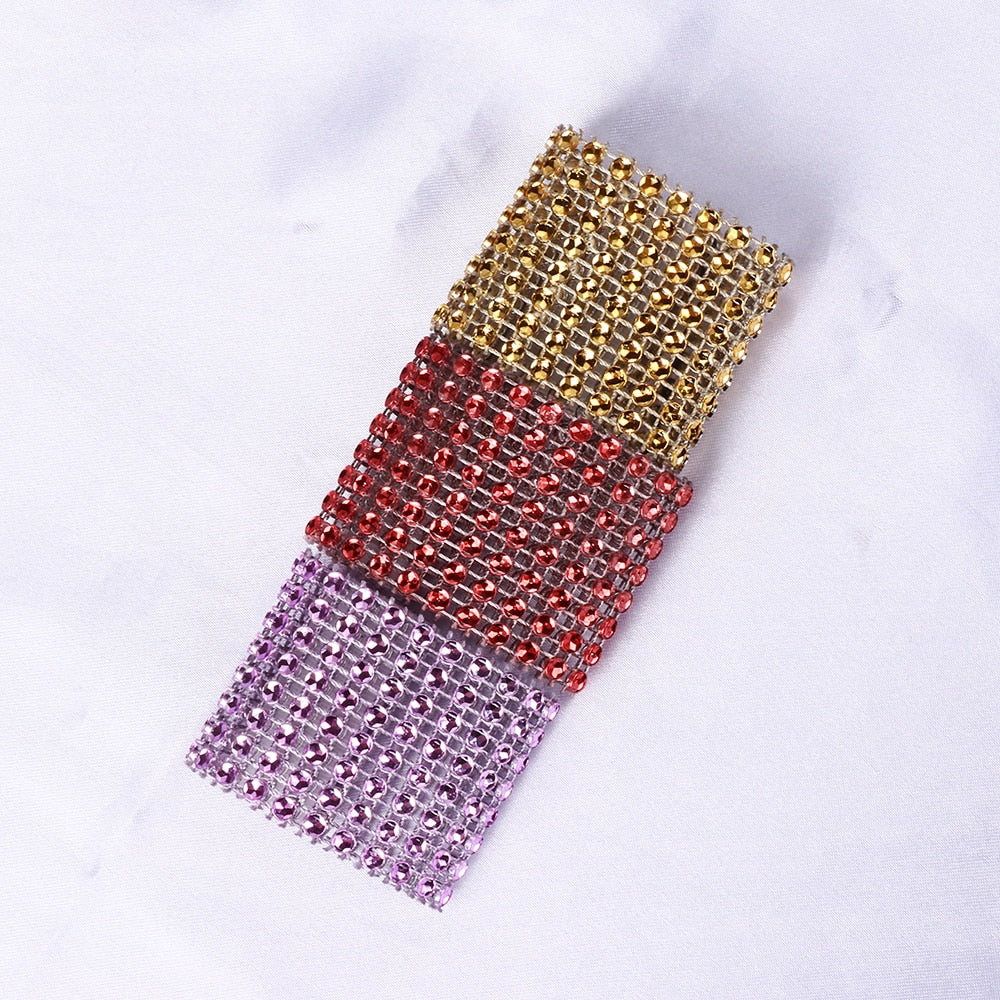 5Pcs Napkin Diamond Rings Holder Cup Flower