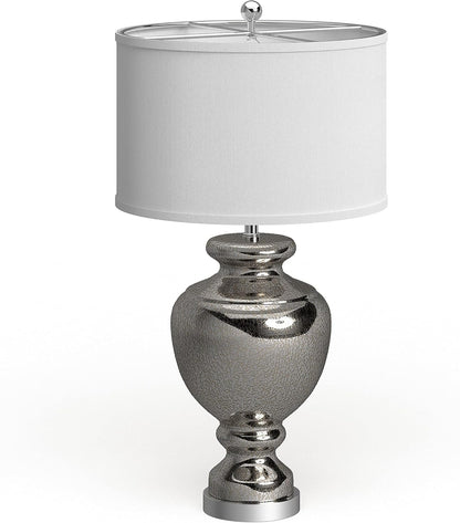 Safavieh Lighting Collection Grey Glass Grey and Off-White Table Lamp, Set of 2