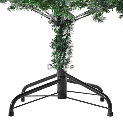 Unlit 7FT Snowy PE PVC Mixed Christmas Tree with Full Branch Tips in