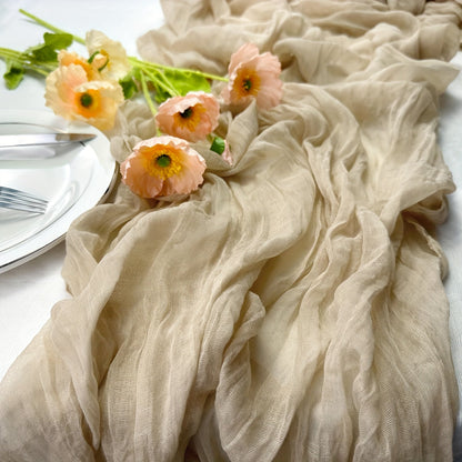 Boho Chic Solid Cheesecloth Table Runner for Events