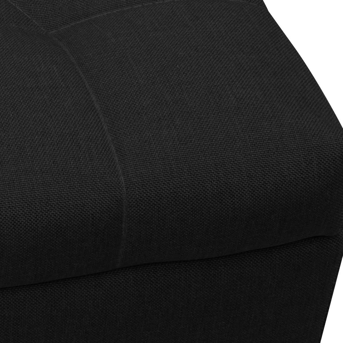 Memory Foam Ottoman Bench with Storage (Black)