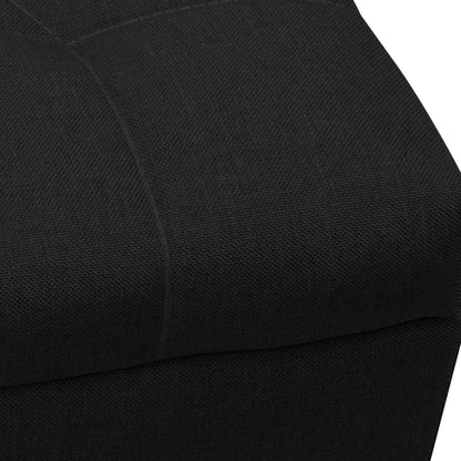 Memory Foam Ottoman Bench with Storage (Black)