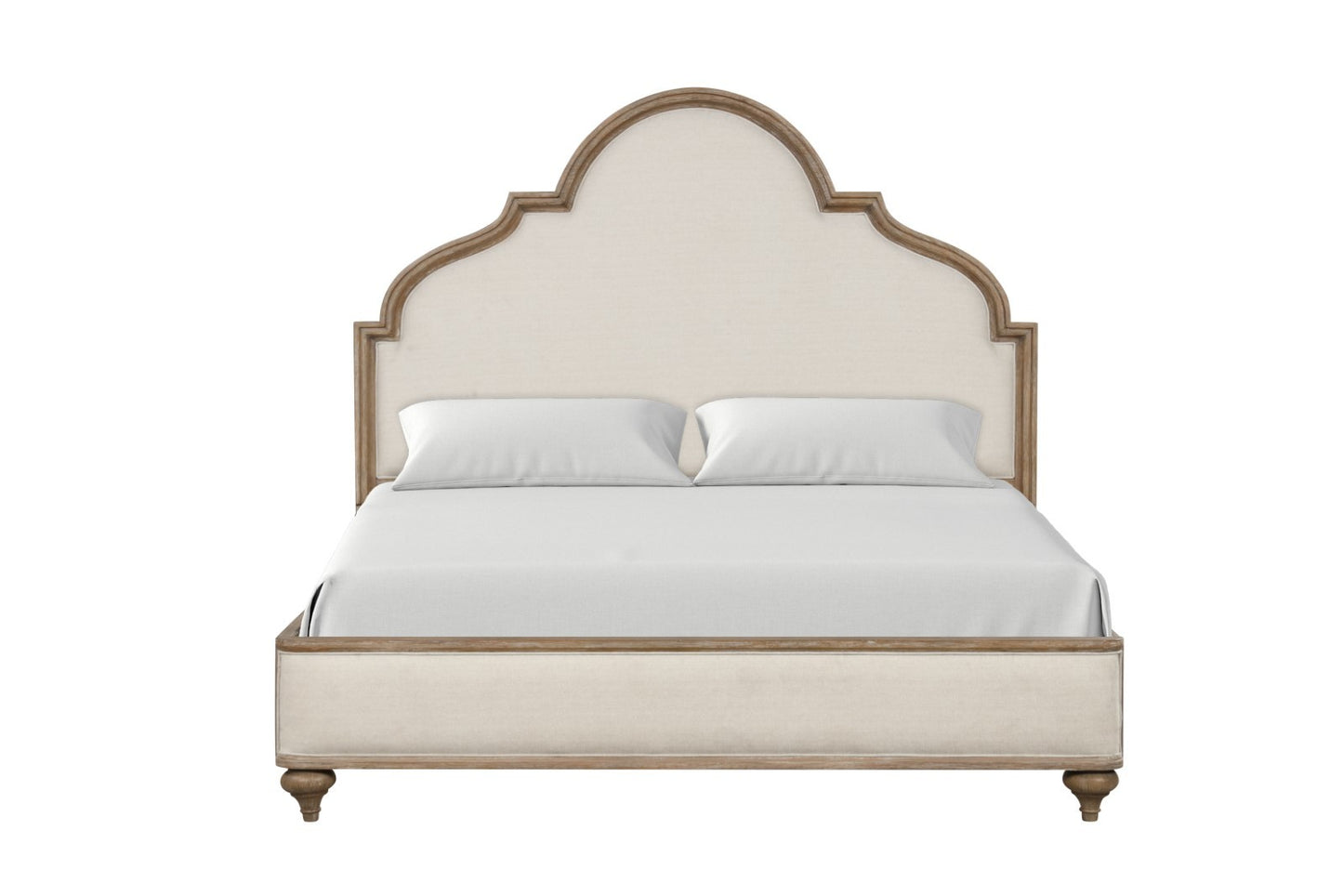 Gorgeous Classic Rustic Oak 1pc King Size Bed Solid wood Unique Legs Bedroom Furniture Traditional Look Upholstered Bedframe