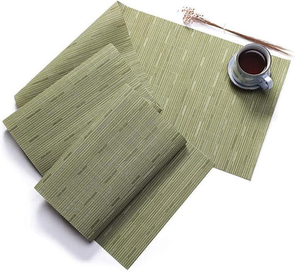 HYSENM Bamboo Pattern Vinyl Table Runner 71'' Long Stain Resistance Table Runner PVC Waterproof,Beige,1Xtable Runner