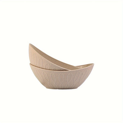 Set of 2 Unbreakable Yuanbao Bowls for Oatmeal  Pasta