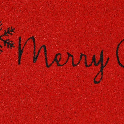 17" X 29" Red And Black Coir Merry Christmas Outdoor Door Mat