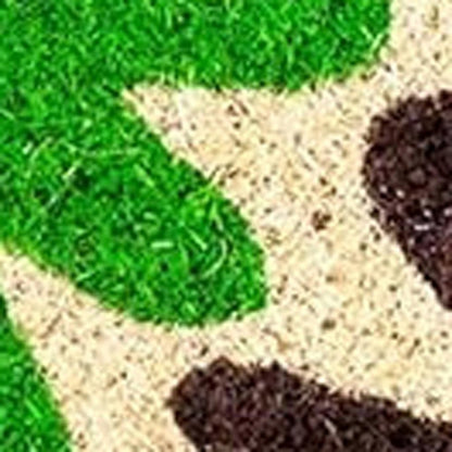 17" X 29" Natural Blue Green And Orange  Floral Outdoor Coir Door Mat