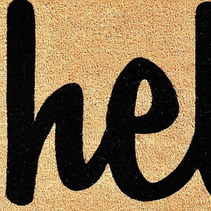24" X 36" Natural And Black Bold Hello Outdoor Coir Door Mat