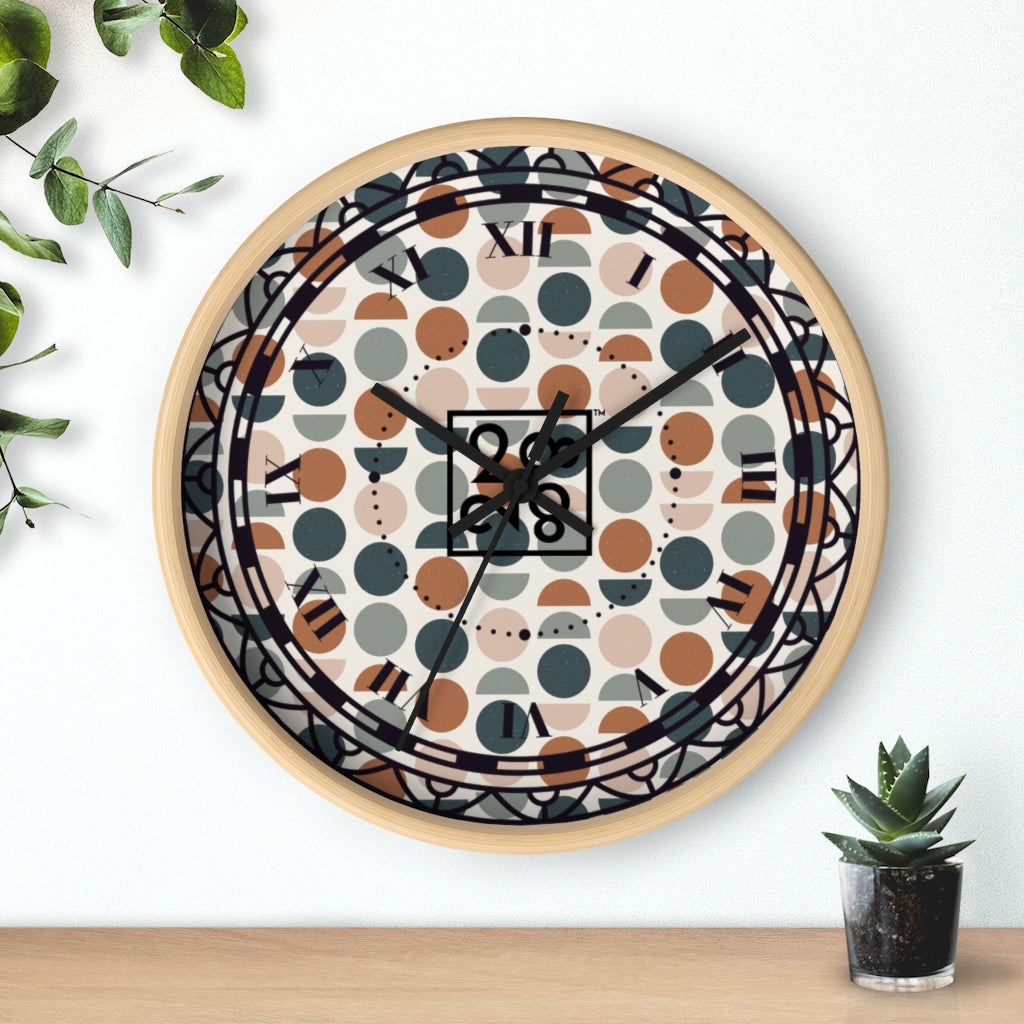 2882Time™ Retro Geometric Wall Clock Collection with Assorted Retro Pattern Designs