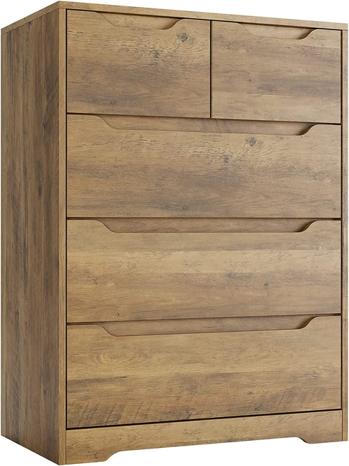 Rustic Brown 5 Drawer Modern Dresser