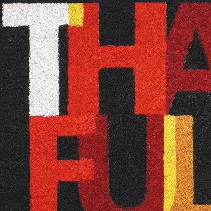 17" X 29" Natural And Brown Thanksgiving Outdoor Coir Door Mat