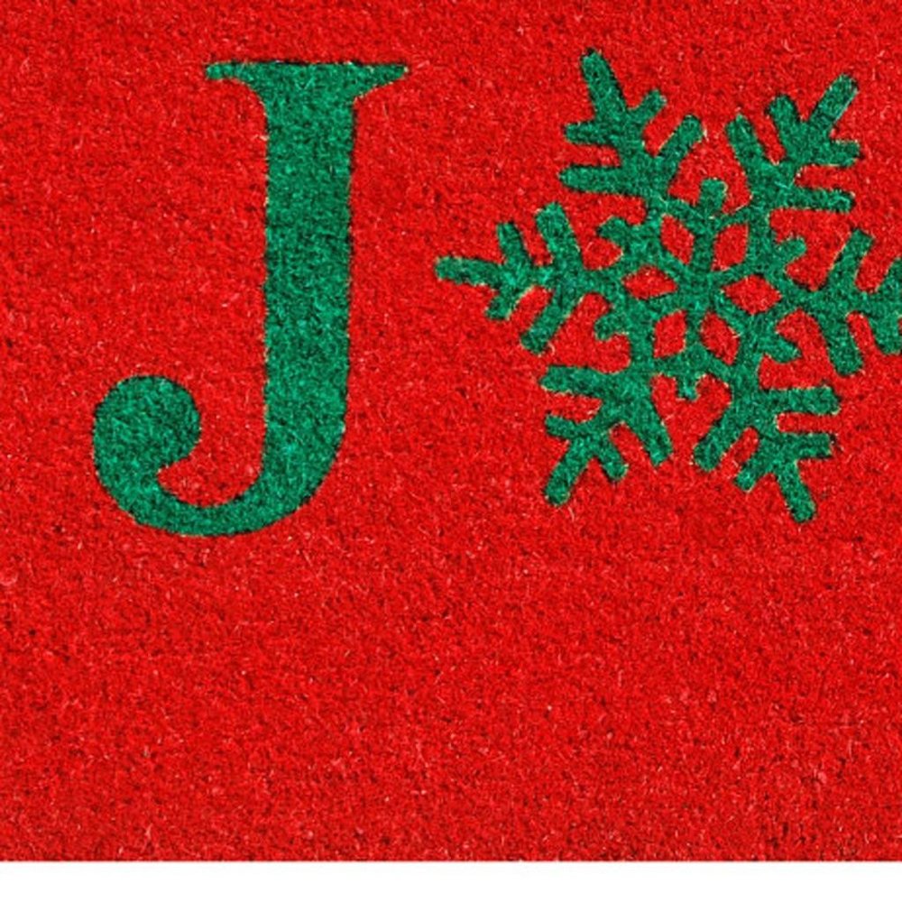 17" X 29" Red And Green Christmas Outdoor Coir Door Mat
