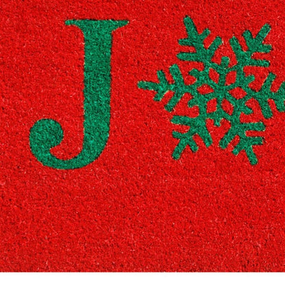 17" X 29" Red And Green Christmas Outdoor Coir Door Mat