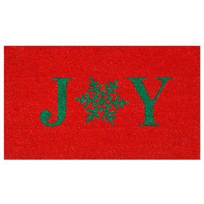 17" X 29" Red And Green Christmas Outdoor Coir Door Mat