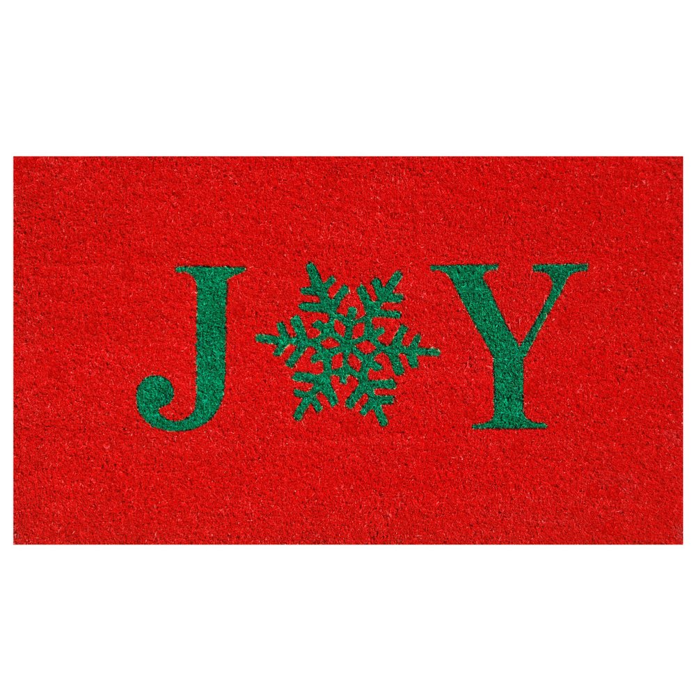 17" X 29" Red And Green Christmas Outdoor Coir Door Mat
