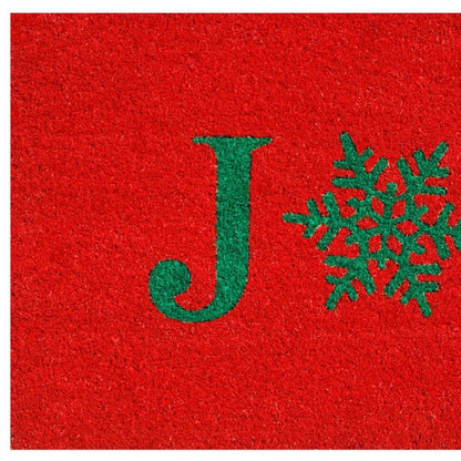 17" X 29" Red And Green Christmas Outdoor Coir Door Mat