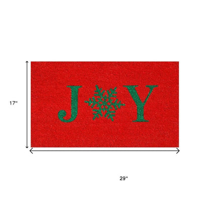 17" X 29" Red And Green Christmas Outdoor Coir Door Mat