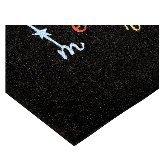 17" X 29" Black Red And Blue Merry Christmas Outdoor Coir Door Mat