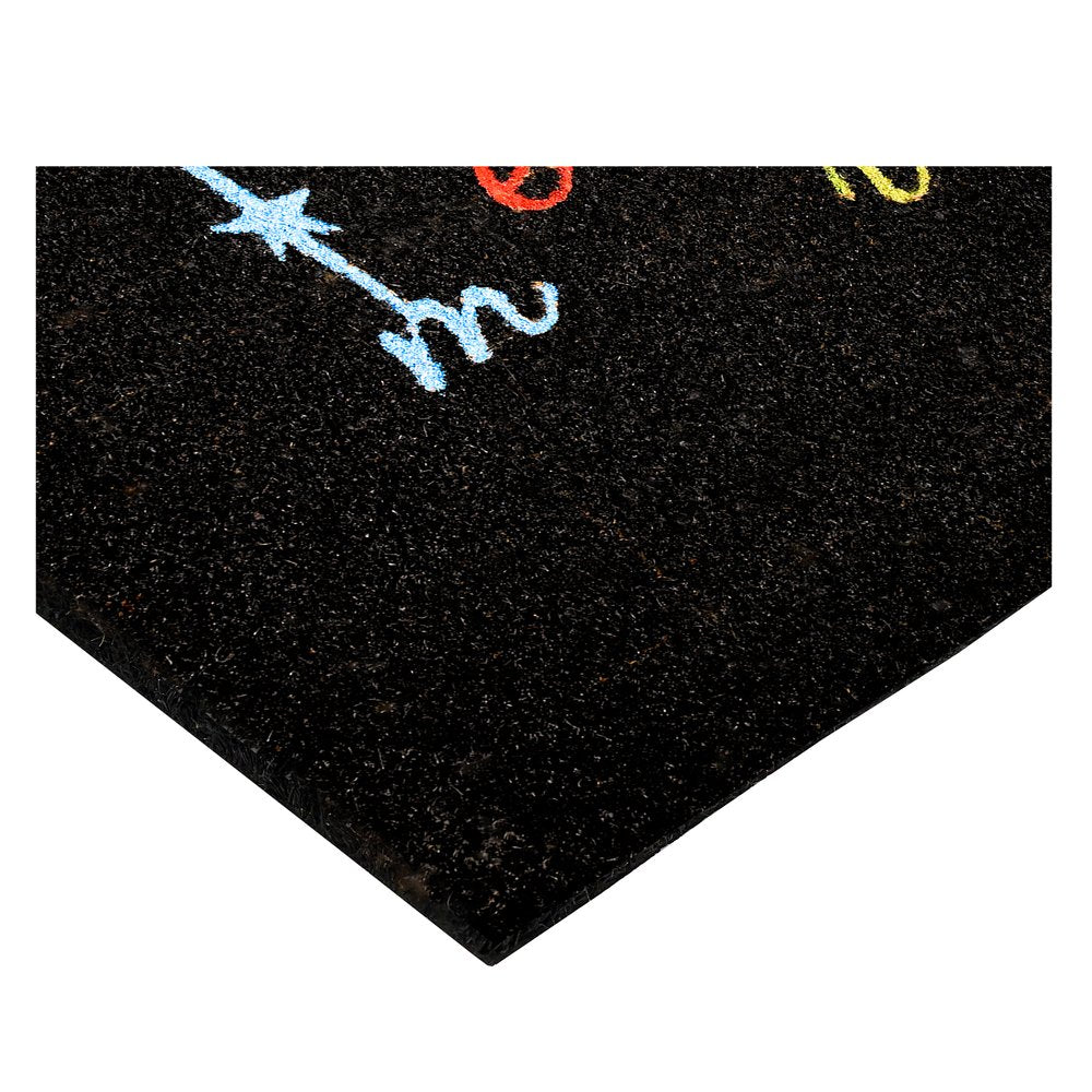 17" X 29" Black Red And Blue Merry Christmas Outdoor Coir Door Mat