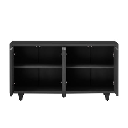 Stylish Storage Cabinet Sideboard Wooden Cabinet with Embossed Curved