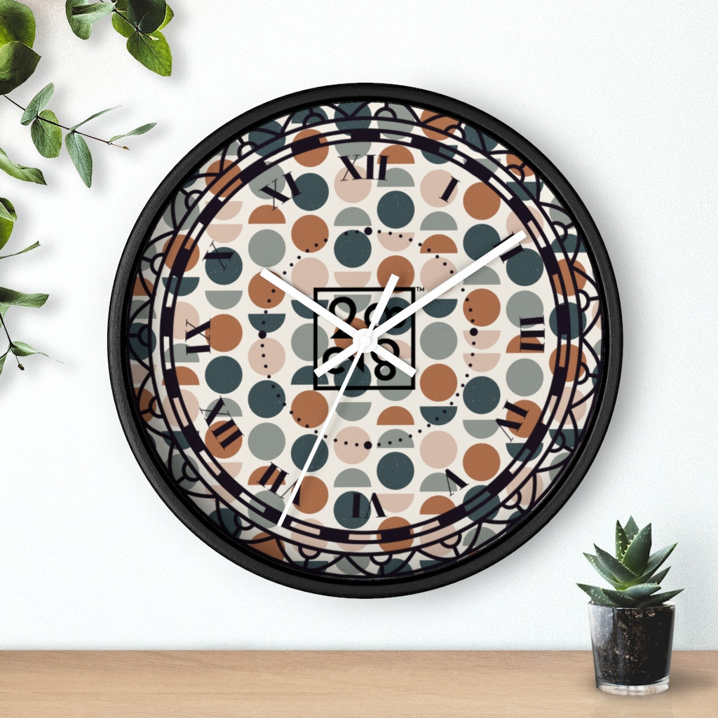 2882Time™ Retro Geometric Wall Clock Collection with Assorted Retro Pattern Designs